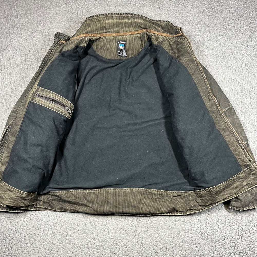 Kuhl Burr Jacket Mens Small Brown Vintage Patina Dye Cotton Canvas Full Zip - Picture 7 of 10